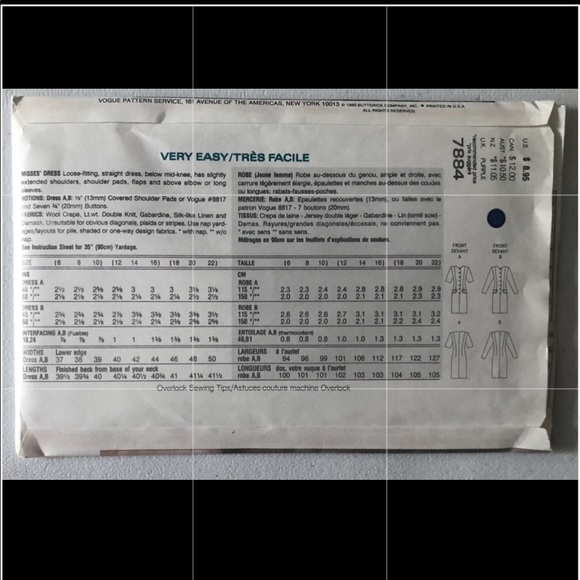 Vogue Pattern Set 7884 - Picture 2 of 2